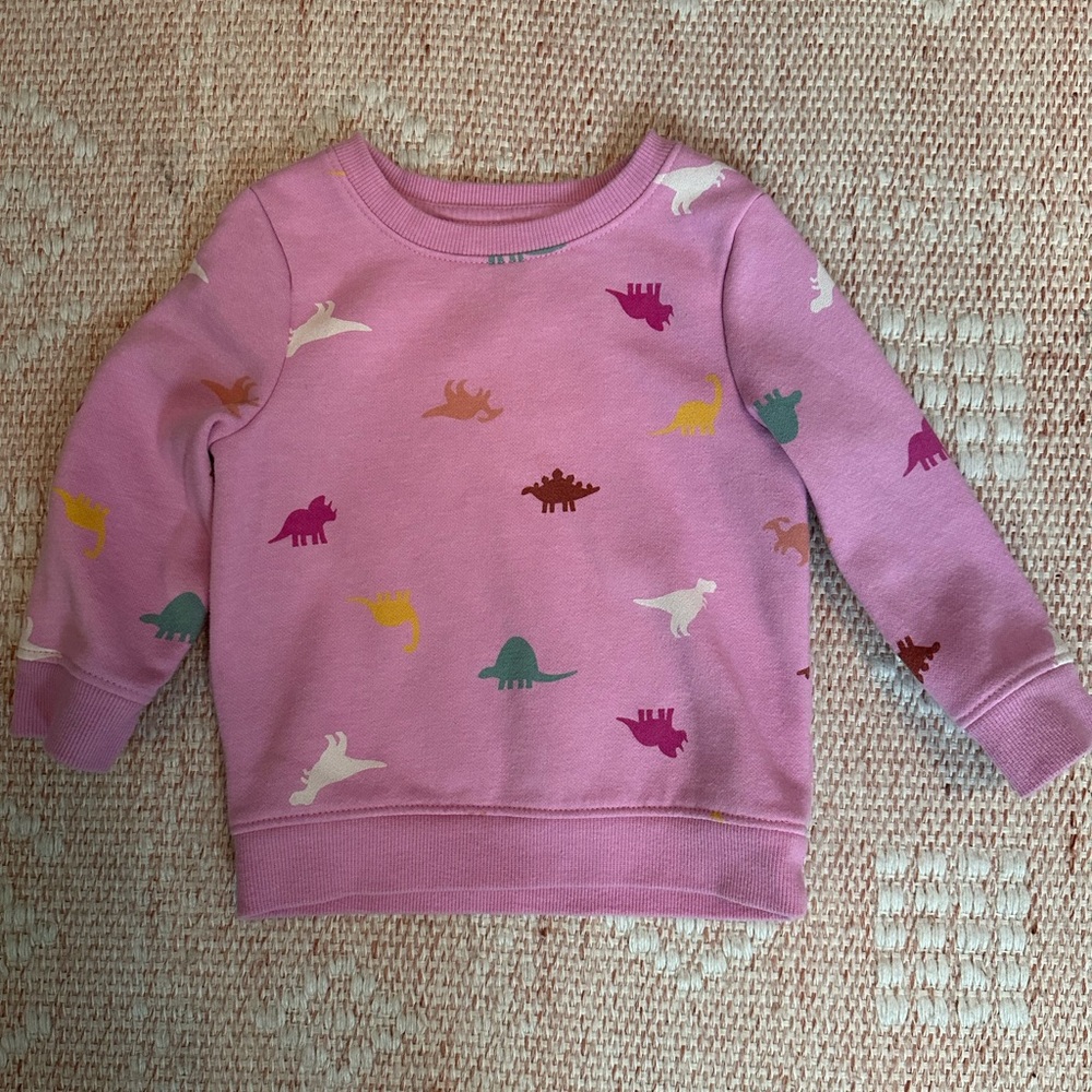 Cat & Jack Pink and White Sweater with Decorative Elements
